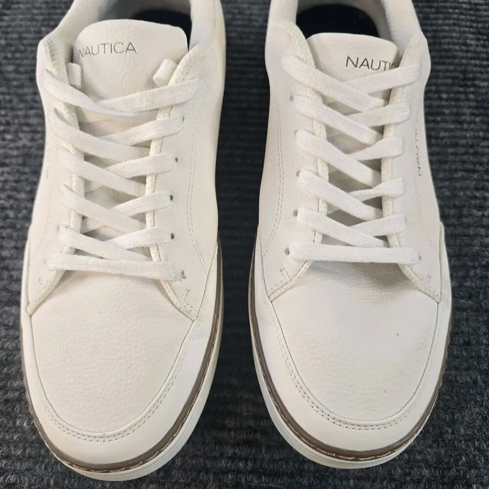 Nautica Jaro Shoes Mens Size 10.5 White Casual Synthetic Nautical Sneakers